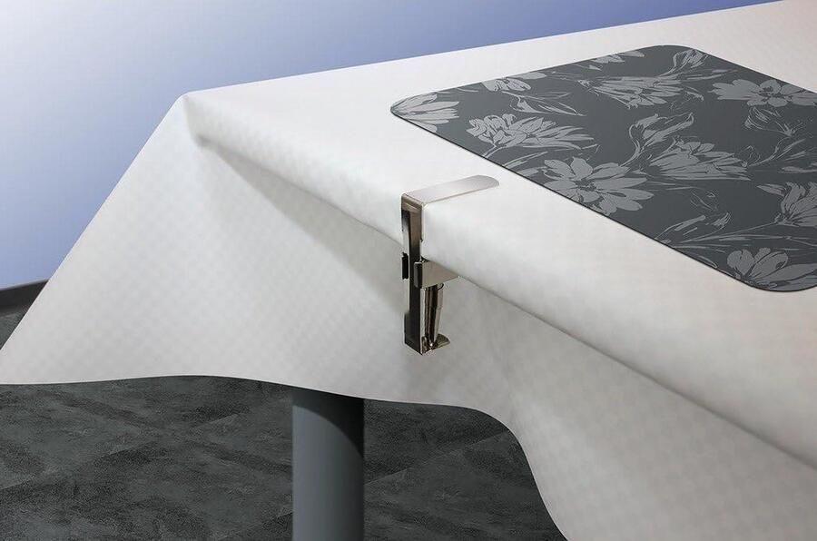 Table Cloth Holder Weight Holder for Table Kitchen Dining Room Living Room Garden Metal Sturdy Grip Flexible Adjustable Clamp Multifit Flexible Clamp with Buffer Spring Pack of 4 Tablecloth Clamp