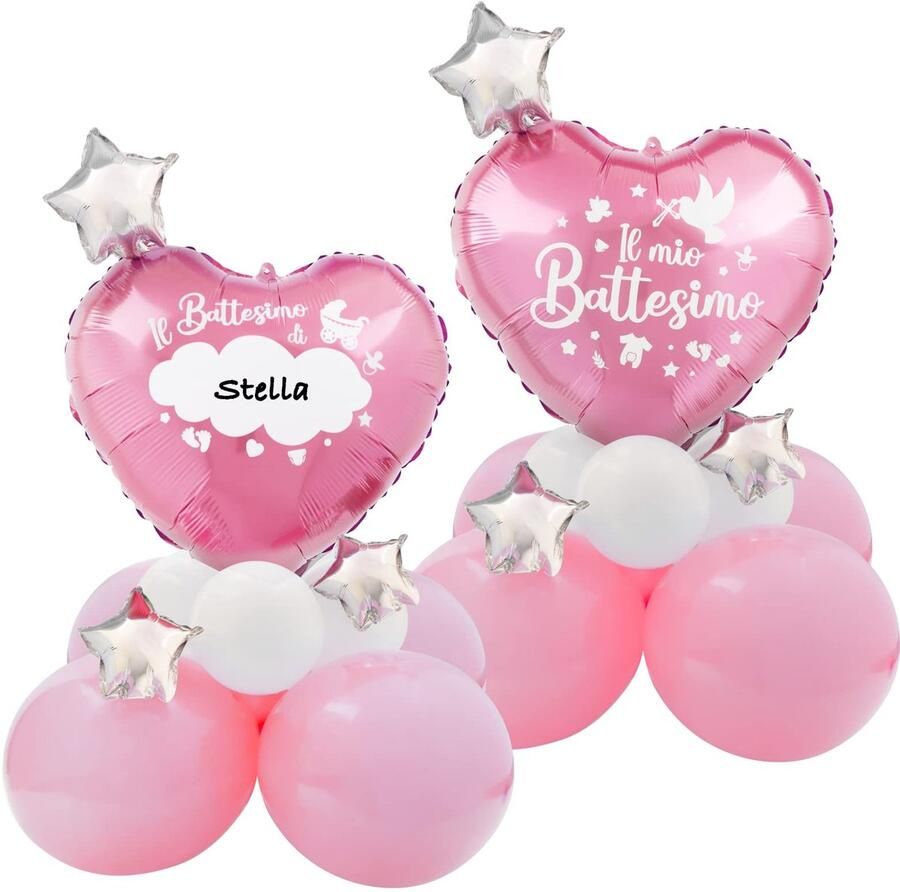 Table Decoration Christening Girls Balloons Inscription My Christening Pink Double-Sided Writable Table Decoration Party Guest Gifts Birth Christening Baby Shower