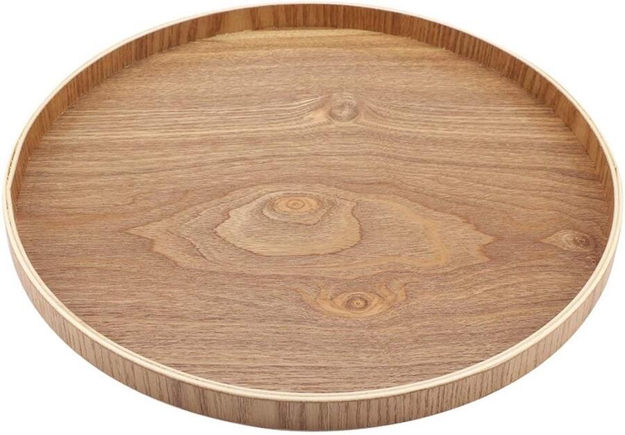 Table Plates Wooden Tray Coffee Table Drawer Light Wooden Tray Round Wooden Dish Wooden Round Tray Wooden Tray Round Tray Round (33cm)