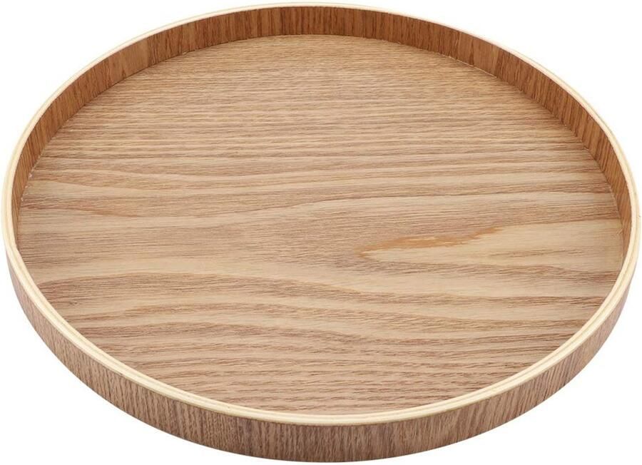 Table Plates Wooden Tray Coffee Table Drawer Light Wooden Tray Round Wooden Dish Wooden Round Tray Wooden Tray Round Tray Round (27cm)