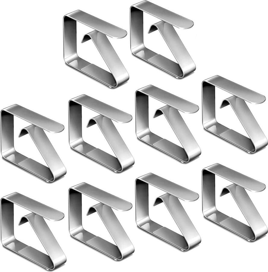 Tablecloth Clip Stainless Steel Pack of 10 Table Cloth Holders for Restaurants Parties Picnics Buffets Tablecloth Clamp