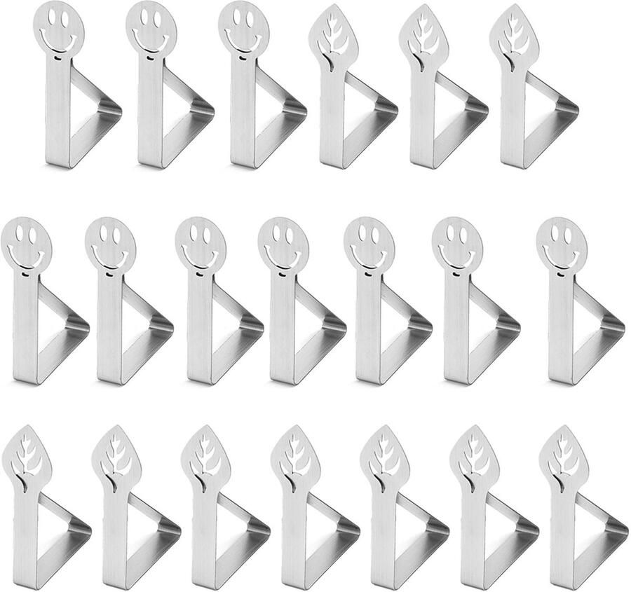 Tablecloth Clips 2 Styles Clamps for Tablecloths 20 Triangle Table Clips for Outdoor Silver Stainless Steel Table Clips for Garden Table Restau Family Dining Table