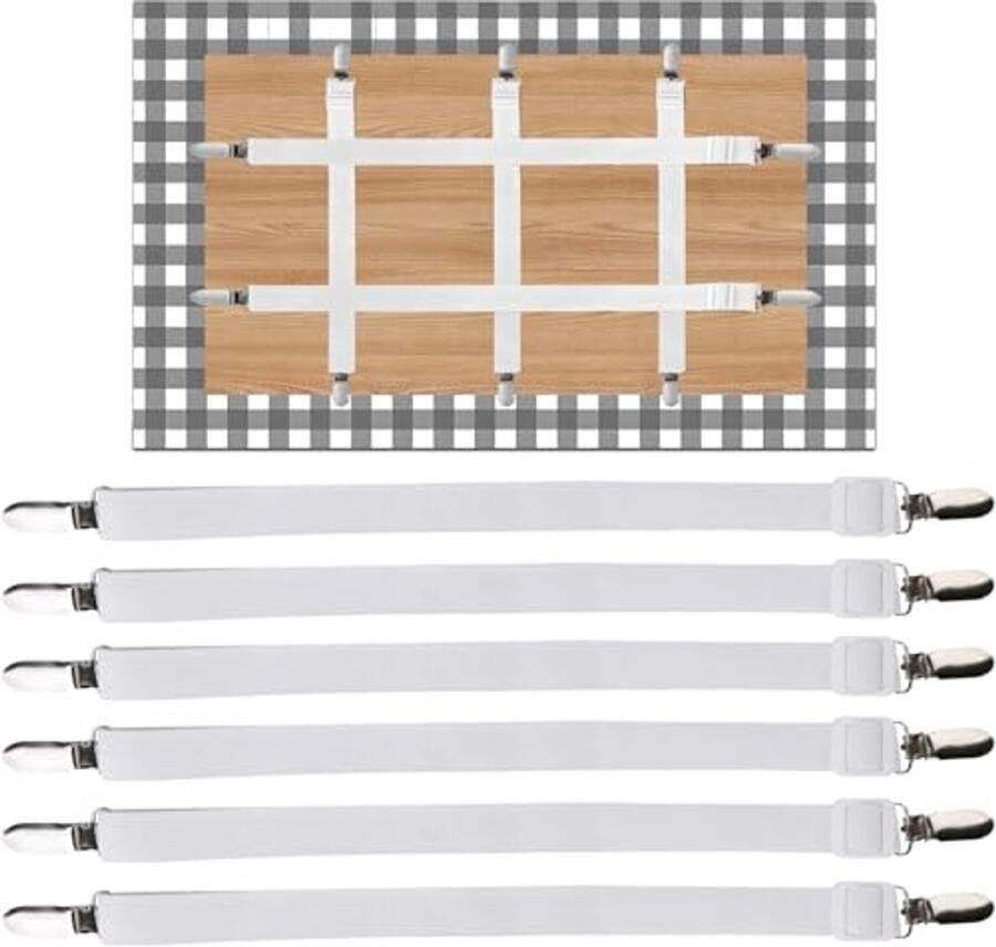 Tableklemmers voor Tafelkleed Verstelbare Clips voor Binnen- en Buitengebruik Perfect voor Picknicks Feesten en Kamperen (Set van 6)