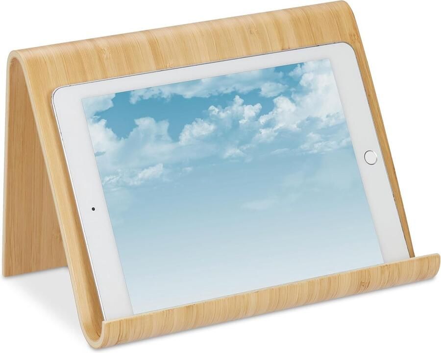 Tablethouder voor bureau keuken en bed Houten boekenstandaard met modern design