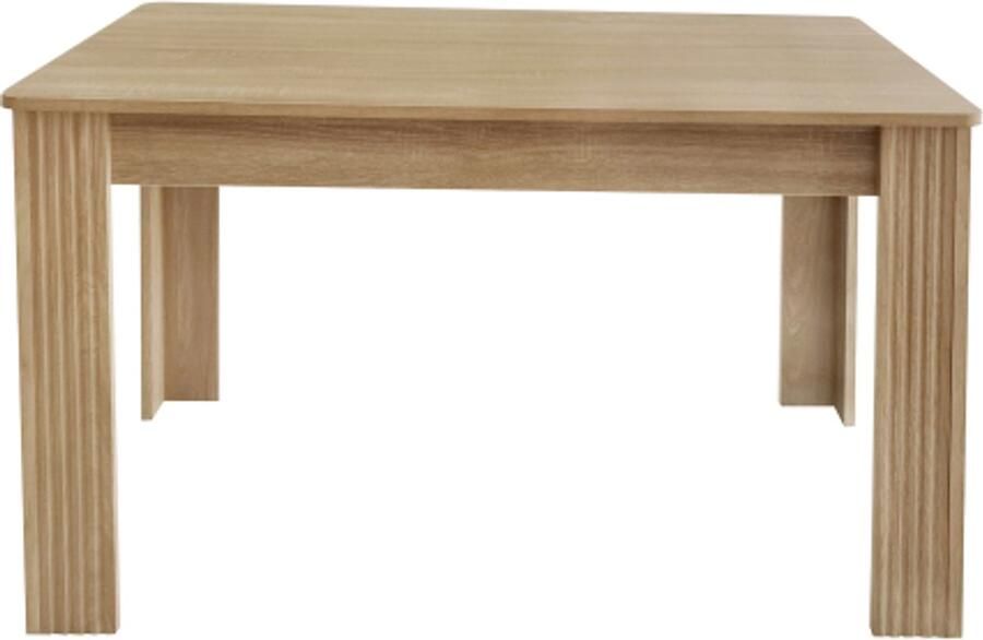 Tafel 116x65x75 cm Eettafel Natuur Spaanplaat Rechthoekig Koffie En Vrijetijdstafel Modern Robuust Eikenhout Vier Poten Eetkamer Kantoor Woonkamer