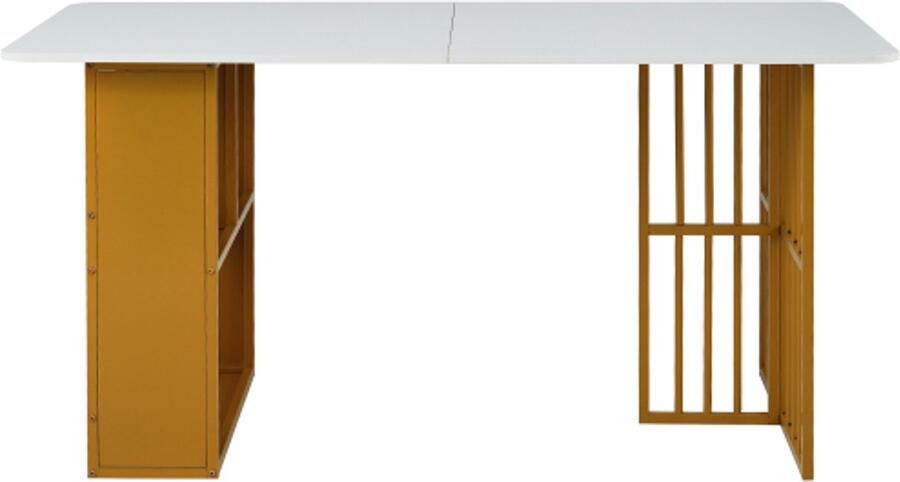 Tafel 156x78x78cm Eettafel Rechthoekige Wit Spaanplaat Modern Eenvoudig Ontwerp Geschikt Voor Woonkamer Keuken Koffiehoek