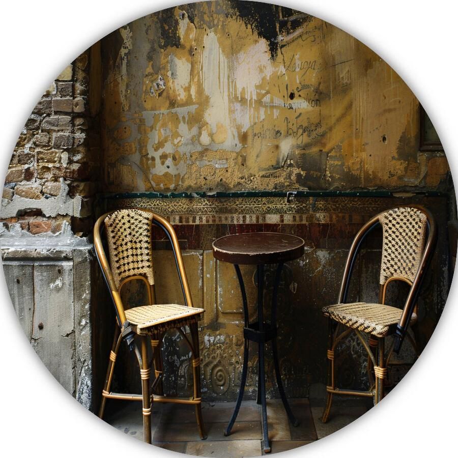 Tafel muurdecoratie rond Art Nouveau wandschalen Wandcirkels Art Deco Klassieke schilderijen Wandschaal Kantoor decoratie muurcirkel aluminium 50x50 cm