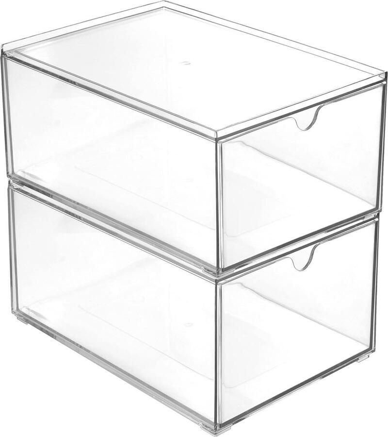 Tafel Organiser 23 x 16.5 x 10 CM Stapelbare Make-up Organisator Opbergen Lade Organizers Set van 2