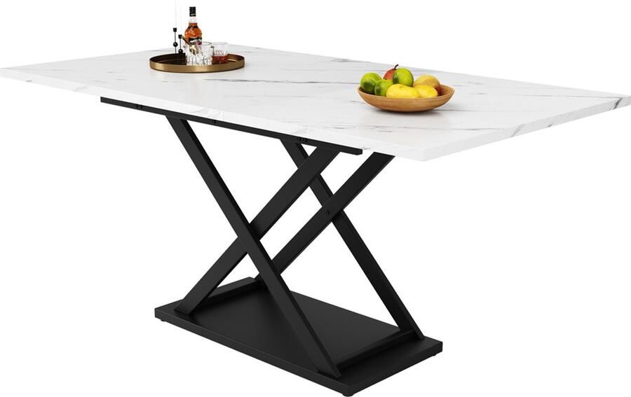 Zonder merk Gotagee Tafel Uittrekbare tafel Verstelbare tafel Eettafel Salontafel Werktafel Leestafel wit