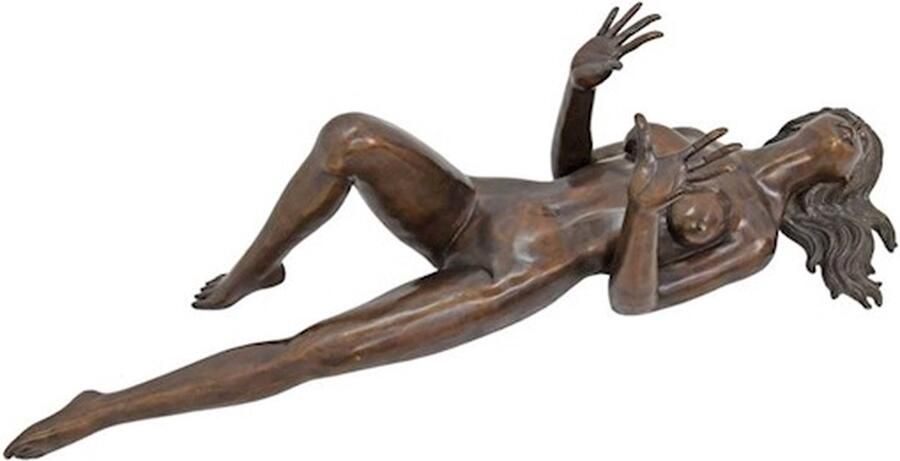 Tafelbasis Naakte Vrouw Bronzen Tafel Onderstel Tafelpoot Brons Beeld Erotisch Sculptuur Kunst Decoratie 40x140x35
