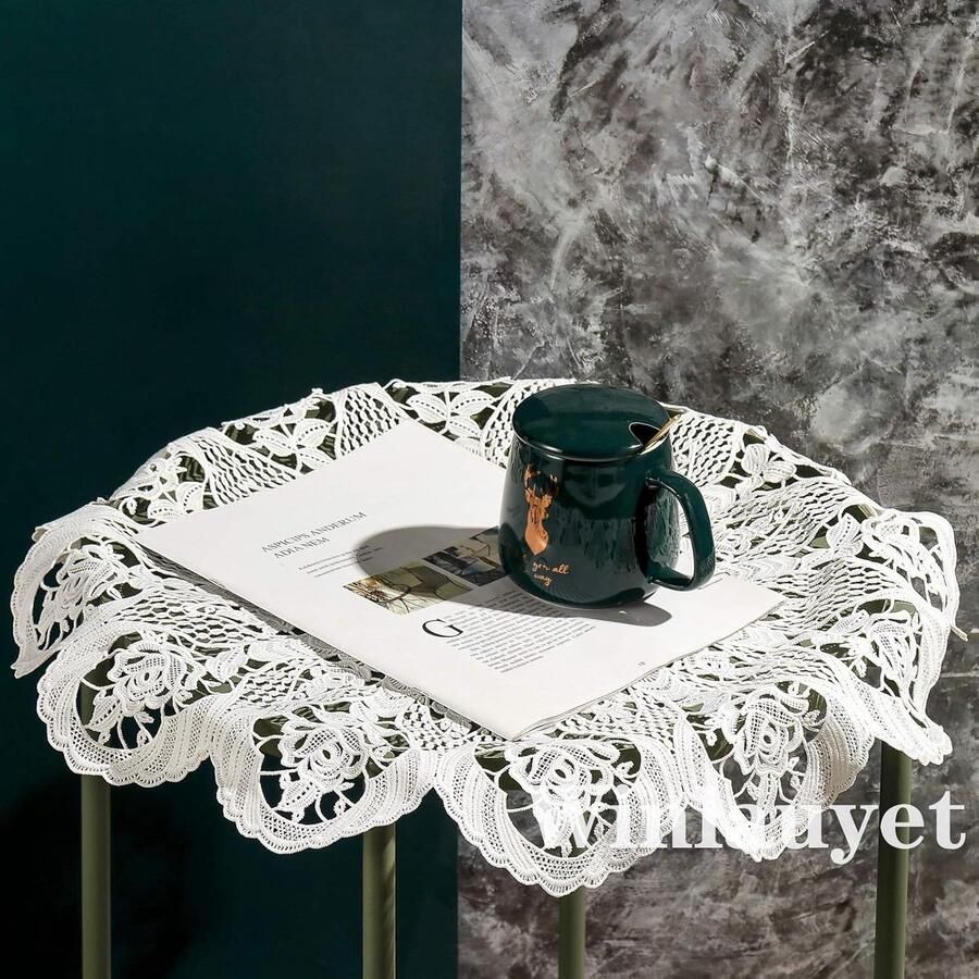 Tafeldecoratie bloemenmotief 1 stuk 100% polyester Ø 55 cm