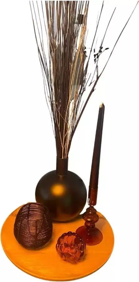 Tafeldecoratie Decoratie dienblad Decoratie woonkamer Tafel set met pluimen Set van 6 stuks Woonaccessoires Kaarsen