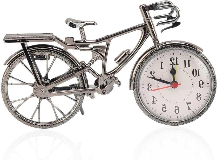 Tafelfietsklok Fietsmodel Wekker Nachtkastje Kleine Tafelklok Op Batterijen Werkende Bureauklok Voor Slaapkamerdecoratie