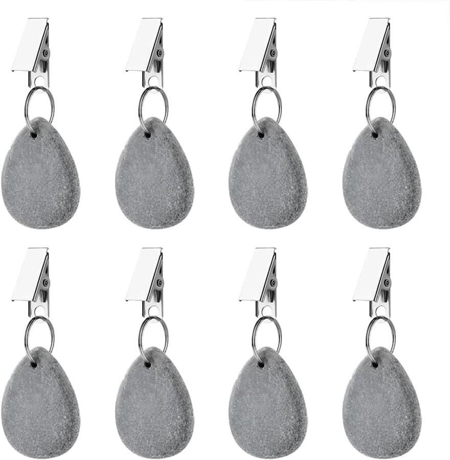 Tafelgewichtjes 8 Stuks Tafelkleed Gewichtjes Marmer Tafelkleen op zijn plaats houden Tafelzeilgewichtjes Tafelkleedhangers Tafelkleed vastzetten Tafelkleedklemmen Tafellakenklemmen Voor buiten en binnen 3.5*4.5 cm Grijs