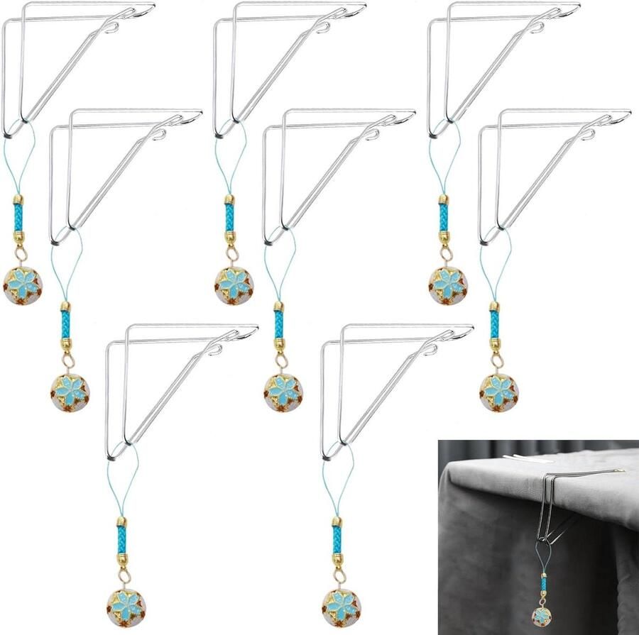 Tafelkledenklemmen 8 Stuks Roestvrij Staal voor Buiten Anti Slip Tafelkleedhouder Tafelkleed Clips Geschikt tot 35cm Dikte Tafelblad