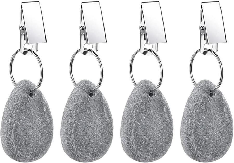 Tafelkleed Clips 4 stuks Tafelkleedhangers verzwaard Tafelkleedclip Druppelvorm Clip Tafelkleed gewichten Grijs Marmer Gewichten voor Picknicktafels Tafelkleen Op Zijn Plaats Houden Tafelkleed Klemmen