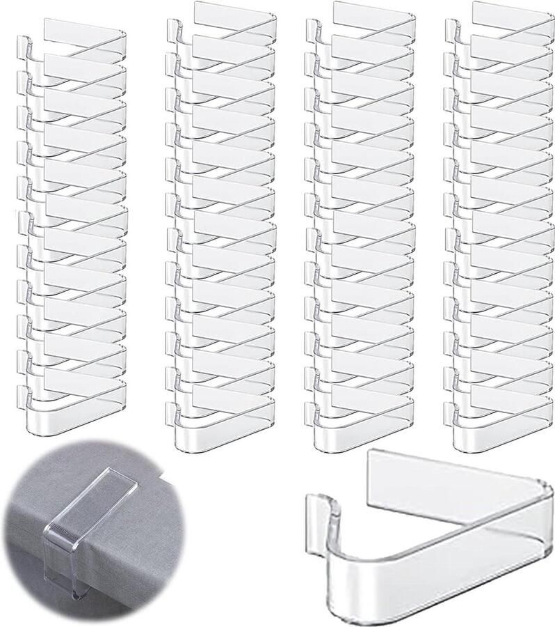 Tafelkleed Clips 48 Pack Plastic Klemmen Winddicht Tafelkleed Houder Klemmen Thuis Bruiloft Feest Camping Picknick Tablecloth Clamp