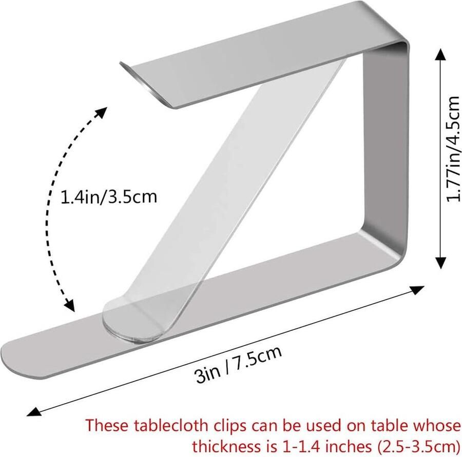 Tafelkleed Clips Picknick Tafelclips Flexibele RVS Tafelkleed Cover Klemmen Tafeldoekhouders Ideaal voor picknicks Partytenten en bruiloften (24 packs)