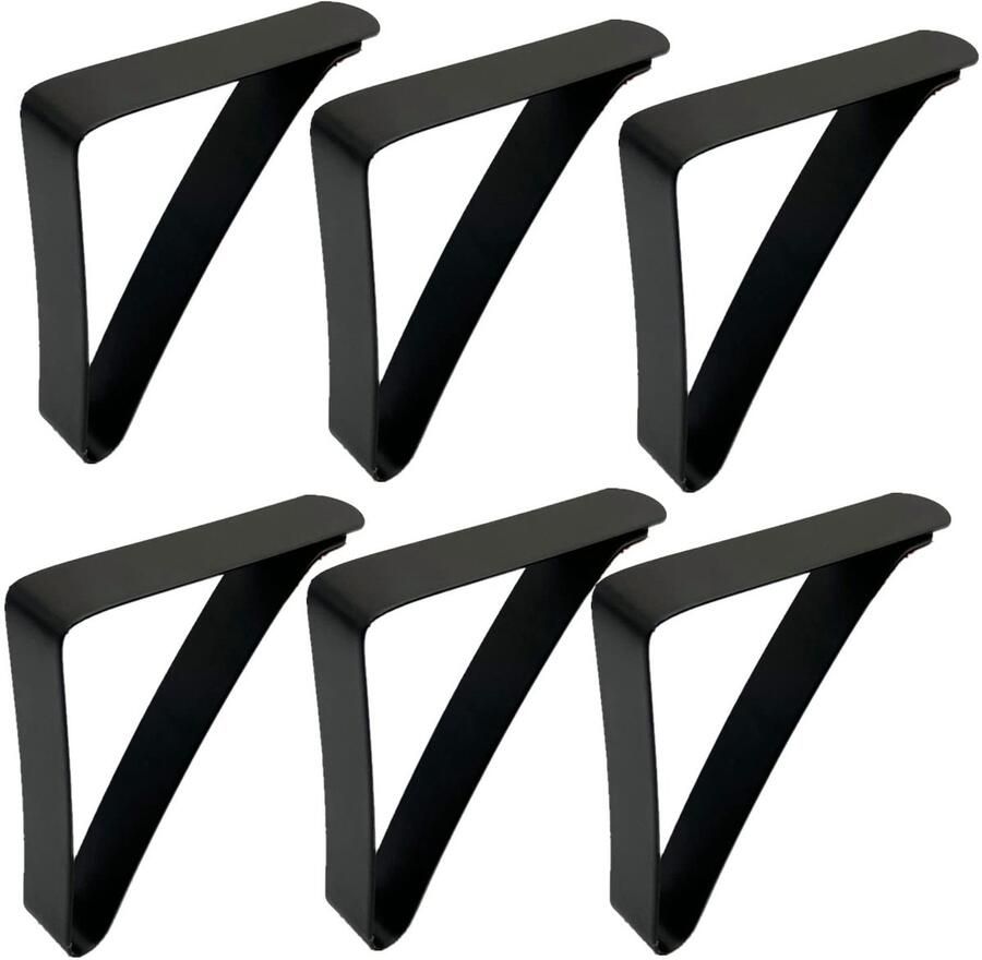 Tafelkleed Clips RVS Outdoor Houders 6 Stuks Zwart