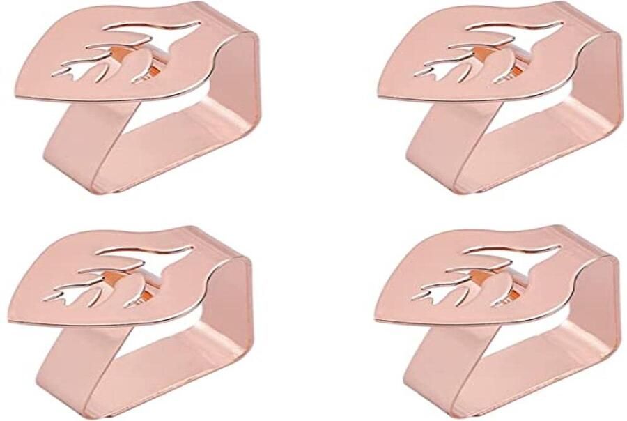 Tafelkleed Clips Set Roestvrij Staal 4 Stuks Rose Goud 4.6 cm