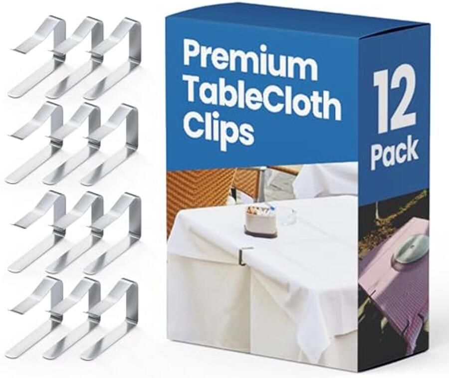 Tafelkleed Clips van Roestvrij Staal Set van 12 Stuks