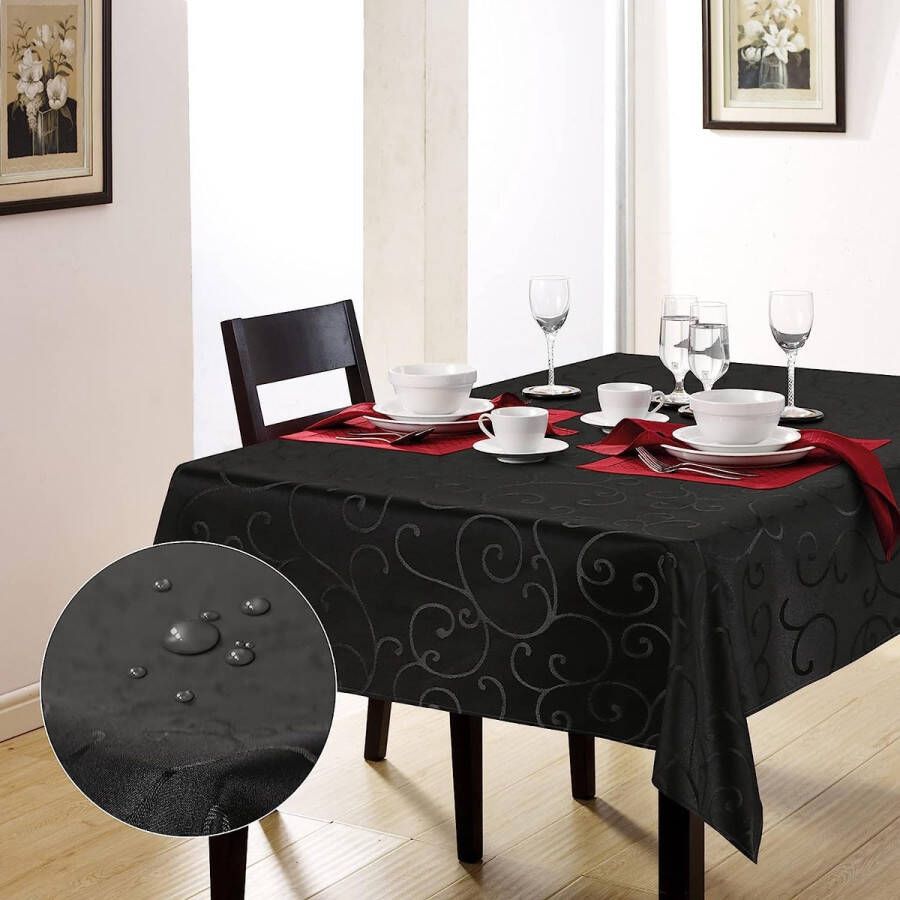Tafelkleed Damast Ornamenten Tafelkleden Zijdeglans Tafelkleed Waterafstotend lotus effect Vlekbescherming voor Keuken Dinning Picknick Tafelblad Decoratie