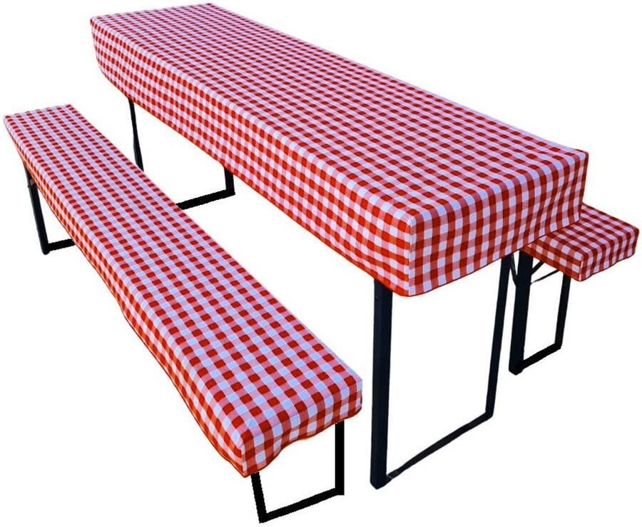 Tafelkleed en Bankkussens Wasbaar en Strijkvrij Set voor Biertentgarnituur