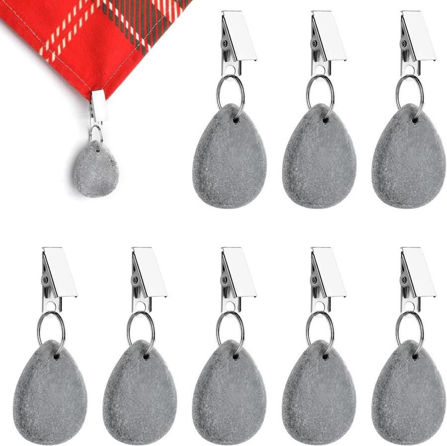 Tafelkleed Gewichten Clips Marmer 8st Tafelkleed Hanger Picknick Tafelkleed Clips Binnen Buiten Tafels Camping Bruiloft Thuis (Grijs)