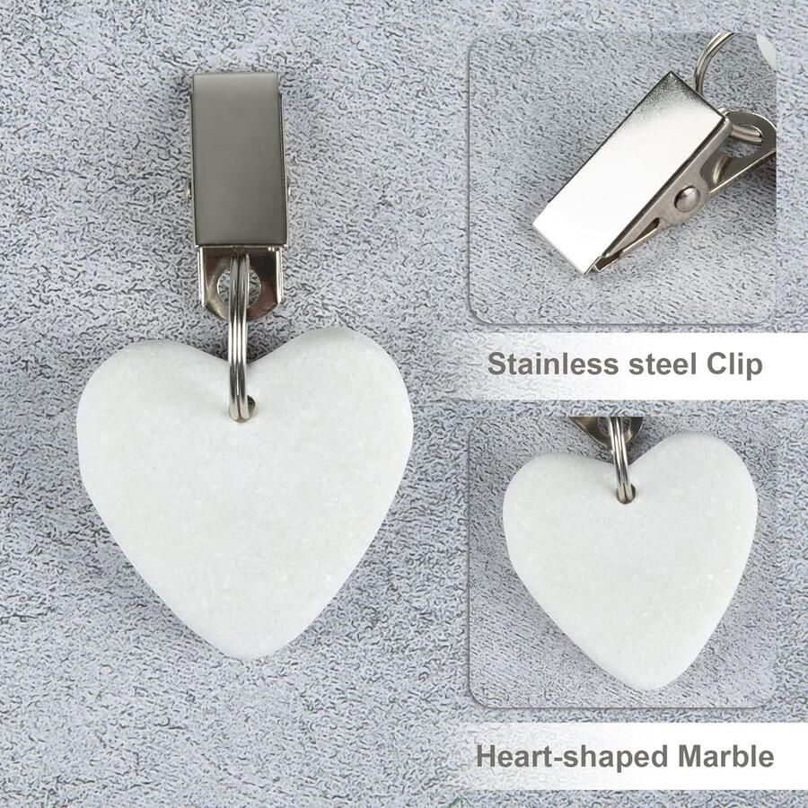 Tafelkleed Gewichten Hangers 10 Pack Hartvorm Stenen Tafeldoek Gewichten Clips Marmer Tafelkleed Klemmen voor Outdoor Picknick Dinner Tafeldecoratie