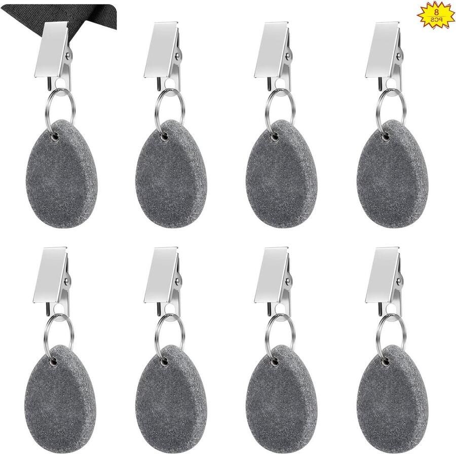 Tafelkleed Gewichten Marmeren Grijs Traan Patroon Roestvrijstalen Clip 8 Stuks 35 x 1 cm Tafelkleed Gewichten