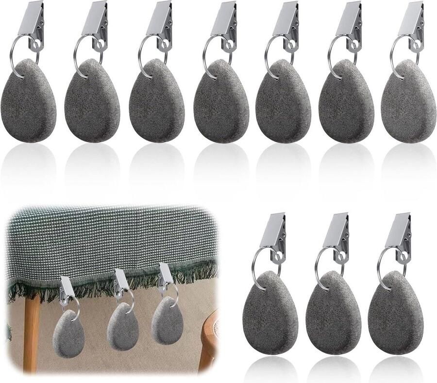 Tafelkleed Gewichten Natuursteen Marmer Tafelkleed Hanger Steen Tafelgewichten Kleerhangers Picknicks Familiefeesten Bruiloften Grijs. Tafelkleed Gewichten