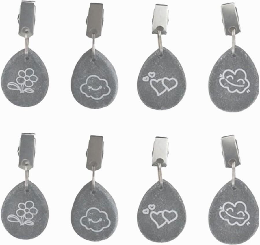 Tafelkleed Gewichten Set van 8 Zware Tafelkleedklemmen voor Buiten Marmerpatroon Tuin Picknick Tafelkleed Klemmen met Metaal Clips