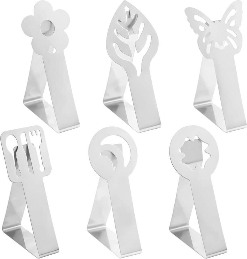 Tafelkleed klemmen 6 stuks outdoor roestvrij staal bloemenmotieven camping tuintafelkleedhouders Tafelkleed klemmen