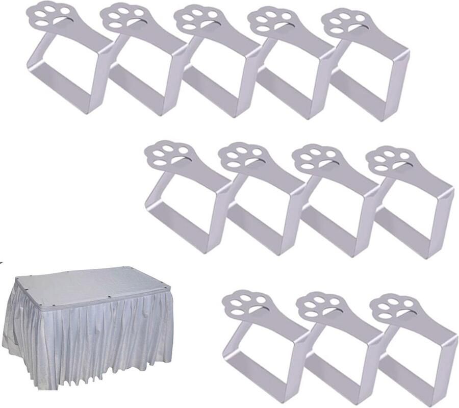 Tafelkleed Klemmen Rvs 12 Stuks Kattenpoot Tafelclips Voor Het Bevestigen Van Tafelkleden Tafelkleedklemmen Tafellakenklemmen Tafelzeilklemmen Tuinartikelen Tafelkleed Vastzetten Klemmetjes Voor Buiten En Binnen