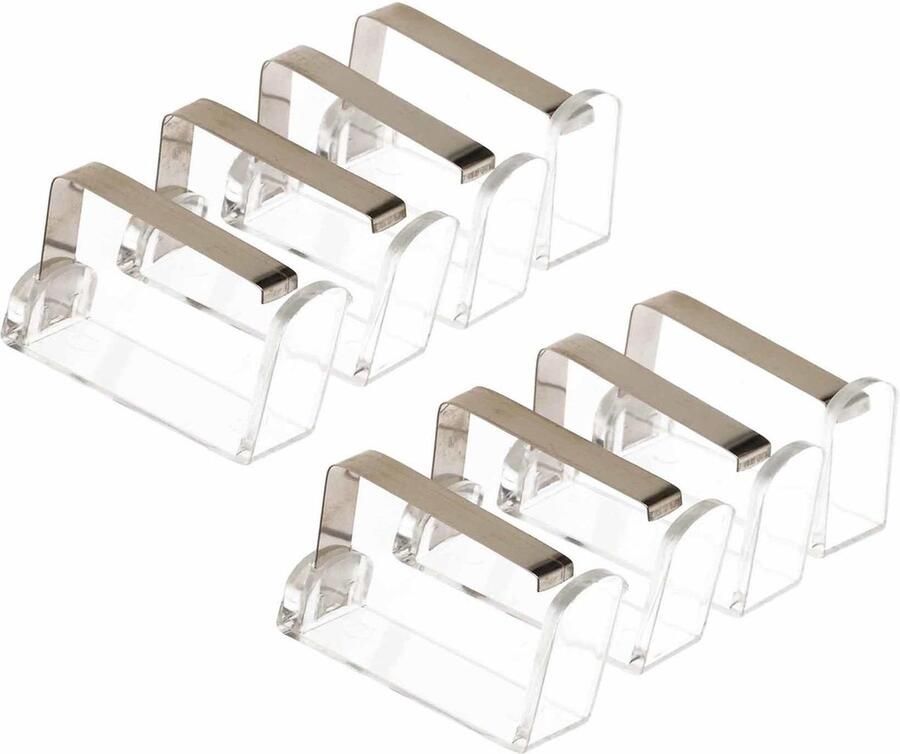 12x Tafelkleed klemmen zilver 5 x 4 cm RVS Moderne roestvrijstalen tafelkleedklemmen Tafelzeilklemmen Tafellaken klemmen - Foto 2