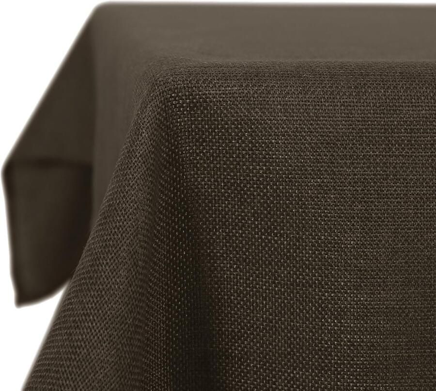 Tafelkleed met linnen look waterafstotend 1 stuk 130x220 cm polyester