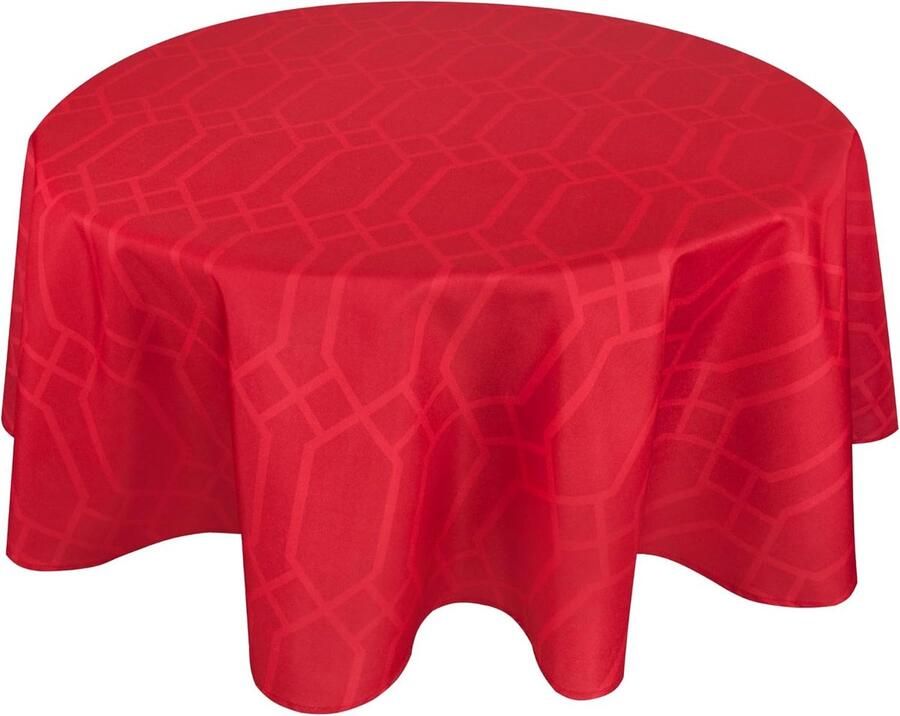 Tafelkleed met Tefloncoating Waterafstotend Rond 140 cm Rood