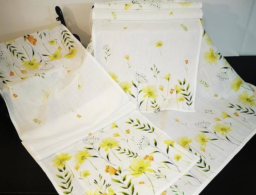 Tafelkleed tafelloper met lentebloemen 1 stuk polyester 40x90