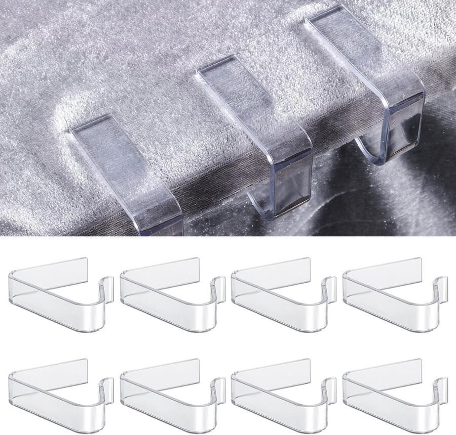 SNQ Tafelkleedklemmen 8 Stuks Transparante Picknicktafelkleedklemmen Voor Tafels Van 1 -7-3 -5 Cm Dik Geschikt Voor Kerstmis Familiebruiloften Binnen- En Buitentafels Kamperen