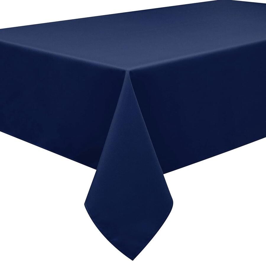 Tafelkleed vierkant onderhoudsvriendelijk 1 stuk blauw 180 x 180 cm
