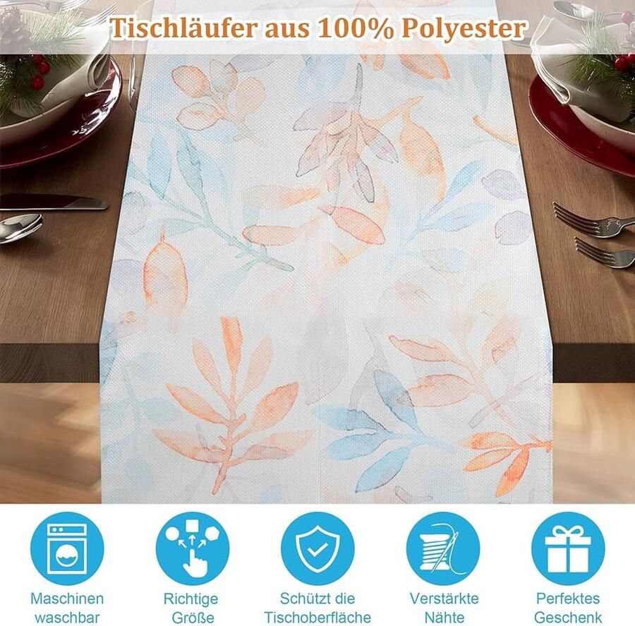 Tafelkleed voor buiten bladeren herfst 40 x 180 cm