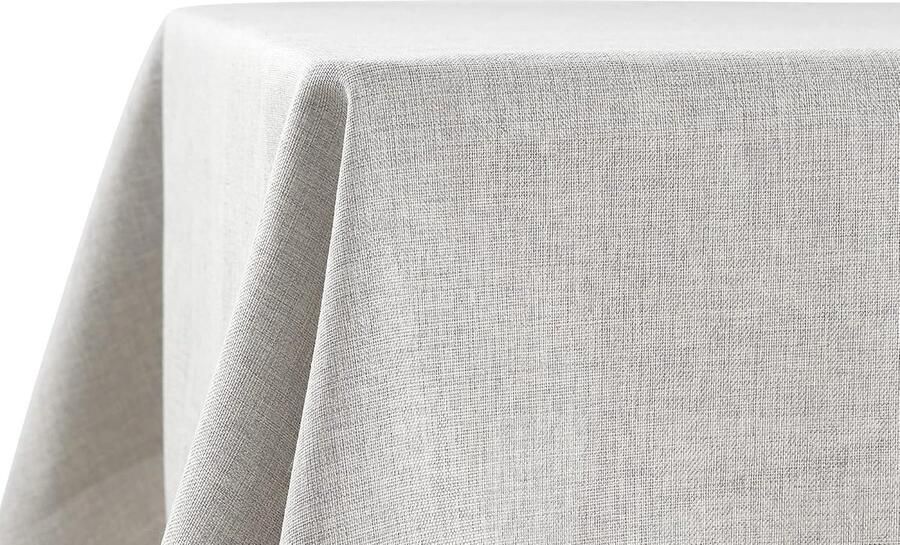 Tafelkleed Waterafstotend Linnenlook Vlekbescherming Wasbaar 130x280 cm Grijs