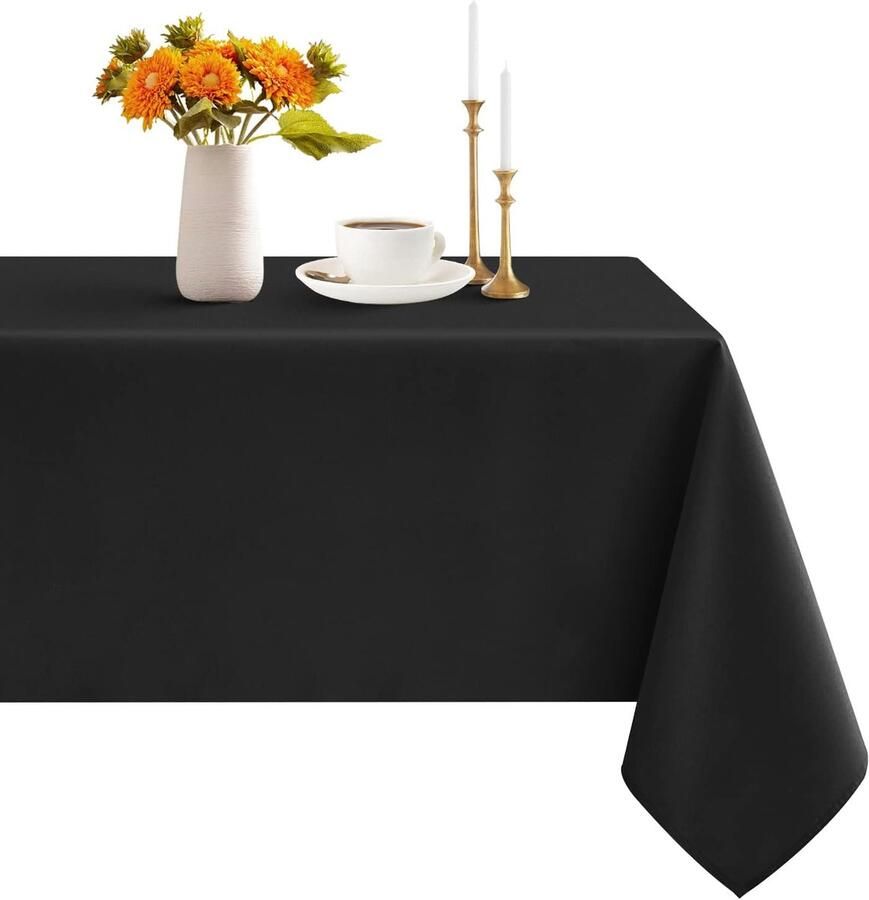 Tafelkleed zwart afwasbaar en waterafstotend 100 x 100 cm