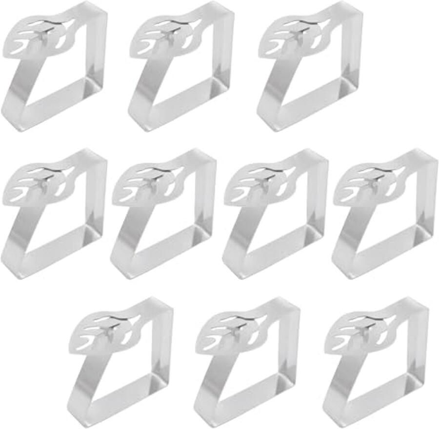 Tafelkleedclips 10-pack Roestvrijstalen Bladvormige Clips voor Binnen en Buiten