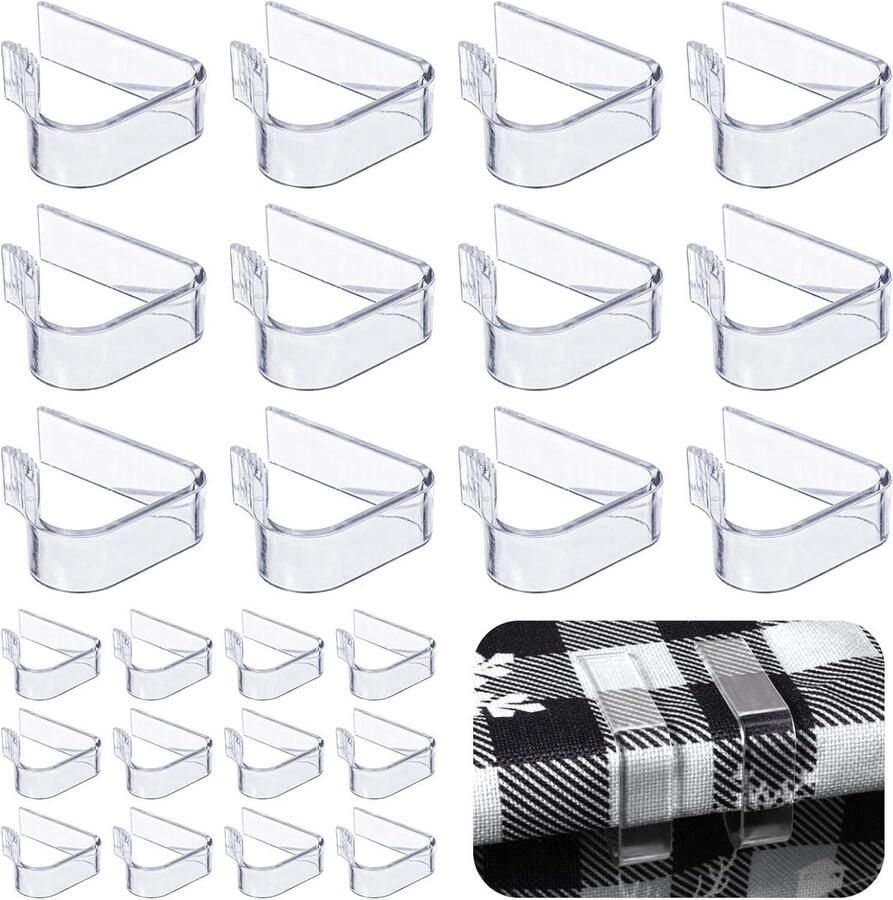 Tafelkleedclips 24 stuks Transparant Plastic Voor Picknick Bruiloft Thuis Camping Buitenshuis