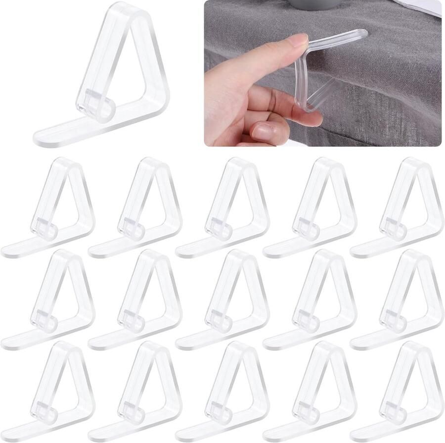 Tafelkleedclips Buitentafels Set van 16 Transparant ABS-kunststof