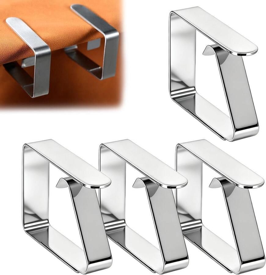 Tafelkleedclips Heavy Duty roestvrijstalen picknicktafelclips (4 stuks) Tafelafdekking clip voor tafelkleed restaurant picknick