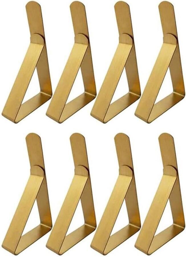 Tafelkleedclips outdoor Roestvrijstalen tafelkleedklemmen voor picknicktafel Set van 8 Goudkleurig Voor keuken picknick feest en bruiloft