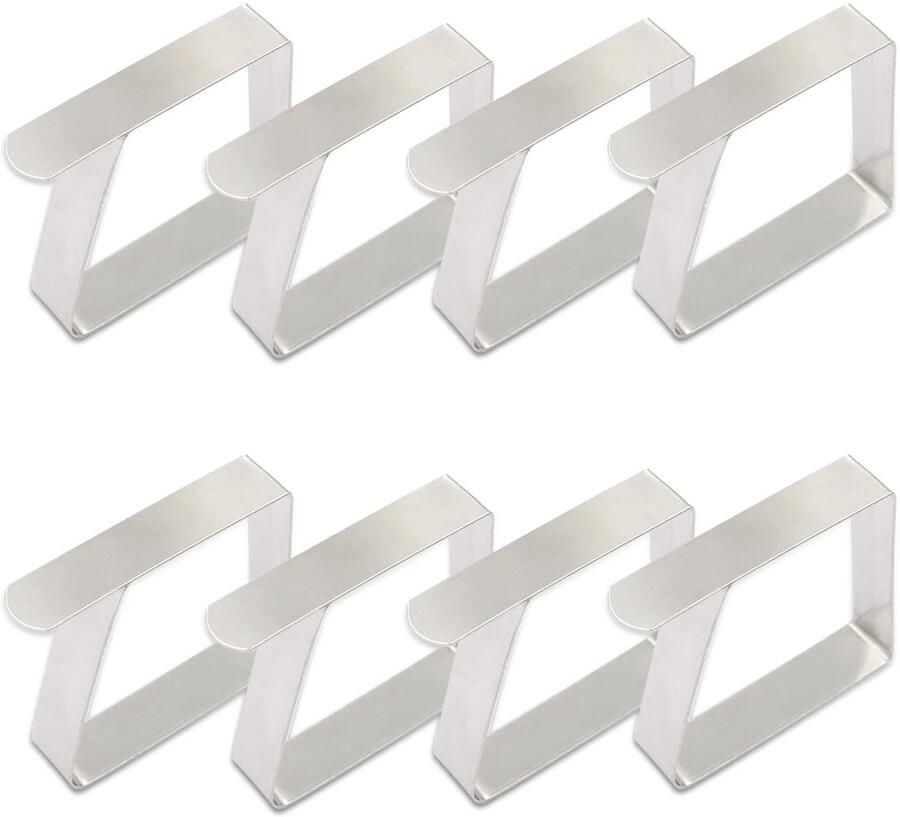 Tafelkleedclips Roestvrij staal Set van 8 5 x 4 3 cm