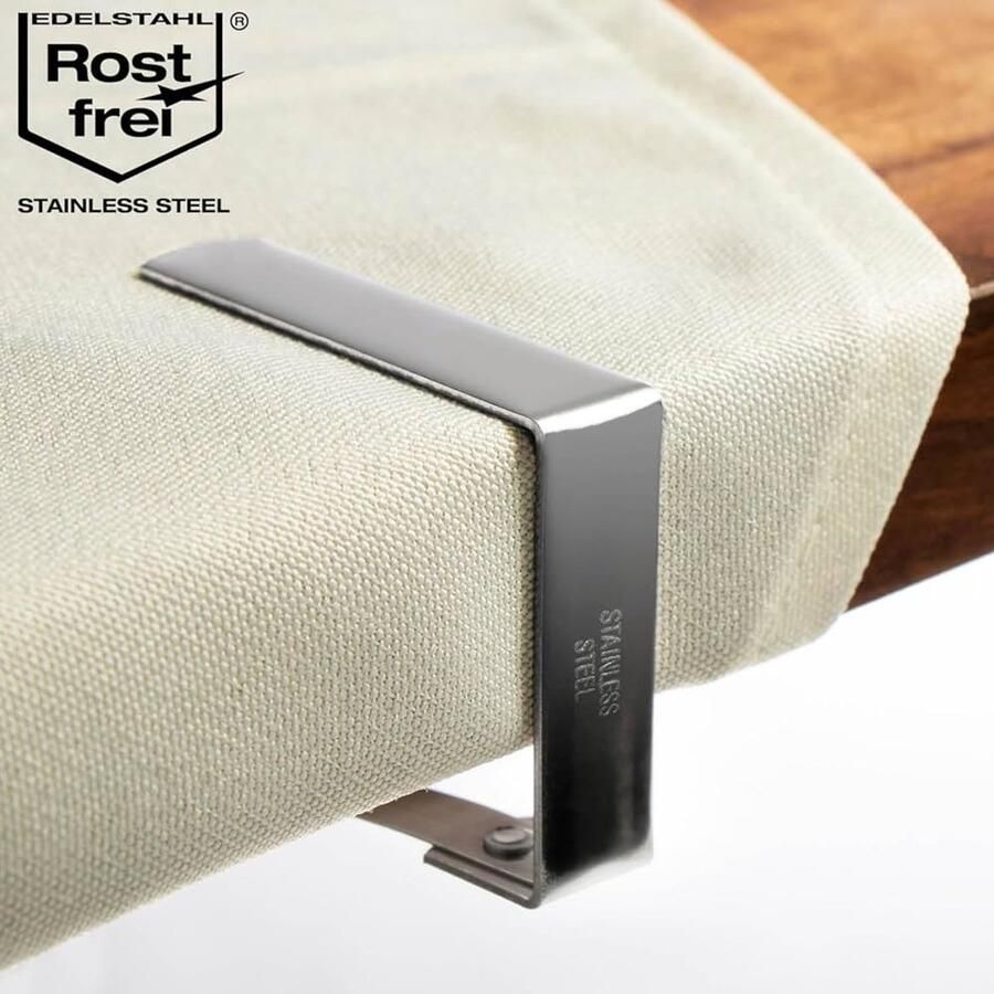 Tafelkleedclips Roestvrij staal Set van 8 Zilver